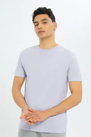 Men Purple Crew Neck T-Shirt