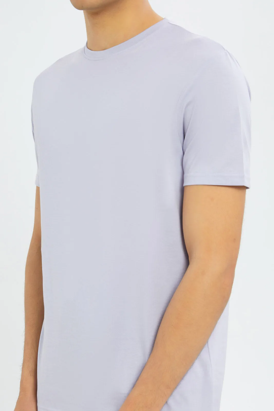 Men Purple Crew Neck T-Shirt