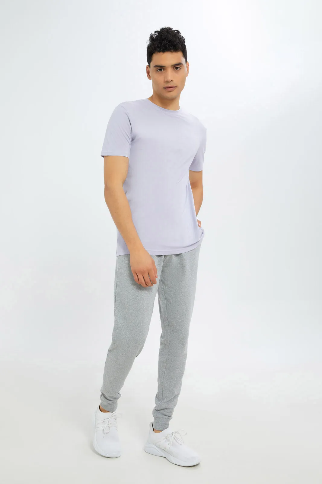 Men Purple Crew Neck T-Shirt