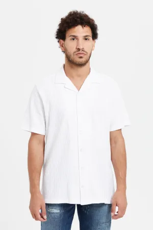 Men White Plain Shirt