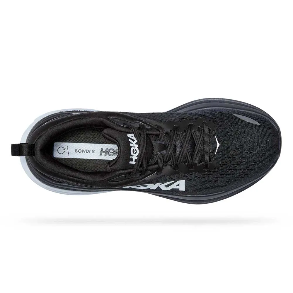 Men's Bondi 8 Running Shoe - Black/White - Wide (2E)