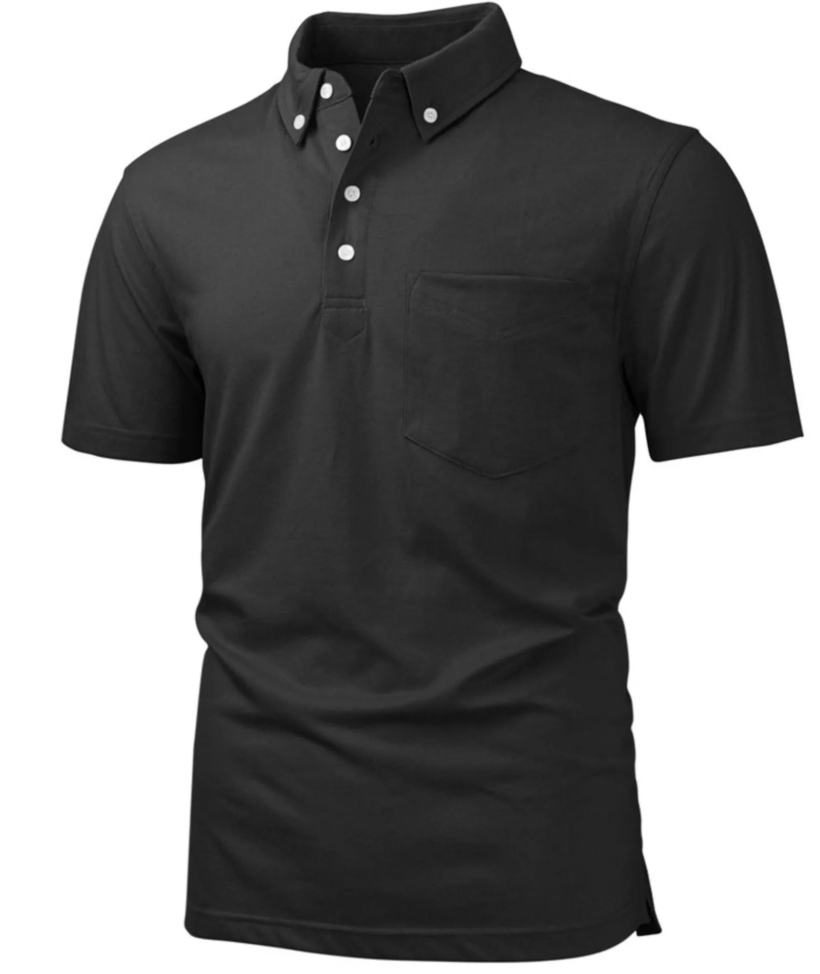Men's Button Down Slim Fit Golf Polo Shirt-ZPK007842
