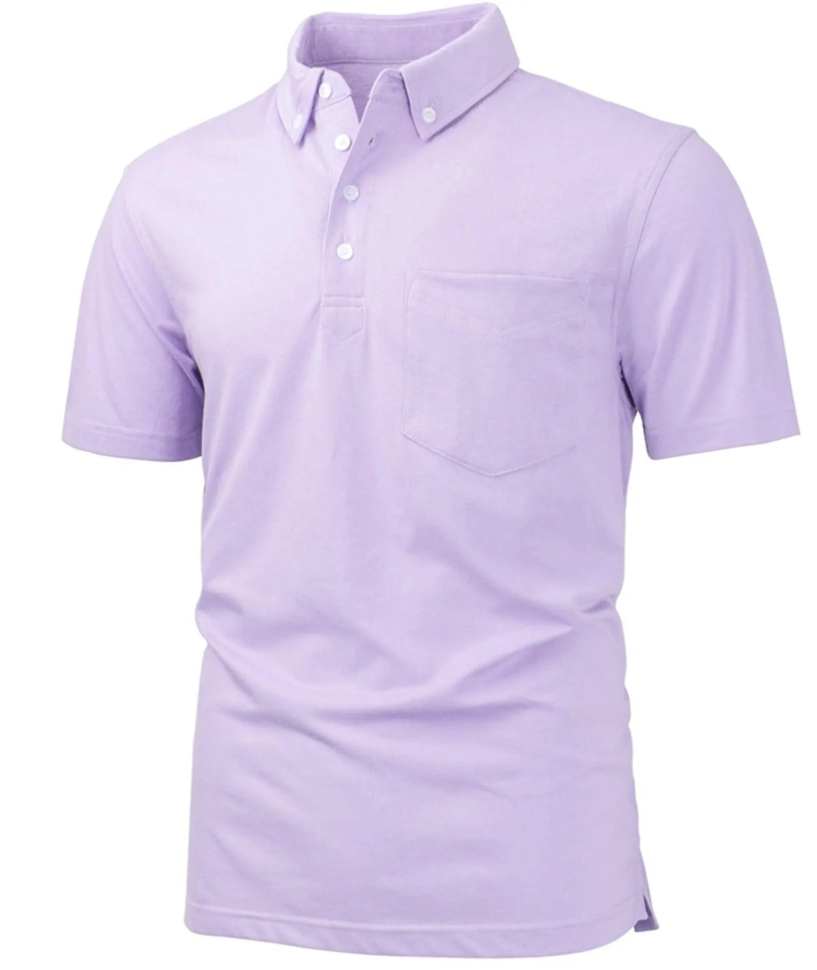 Men's Button Down Slim Fit Golf Polo Shirt-ZPK007842