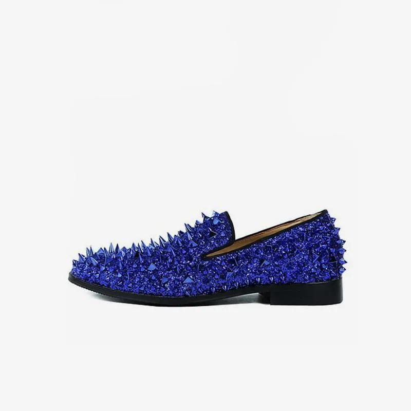 Mens Spike Loafers shoes Glitter