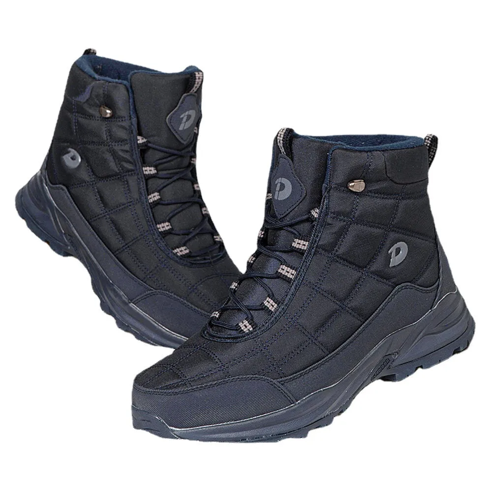 Men's Waterproof Non-Slip Winter Snow Boots - Warm, Windproof, Plus Velvet Lining