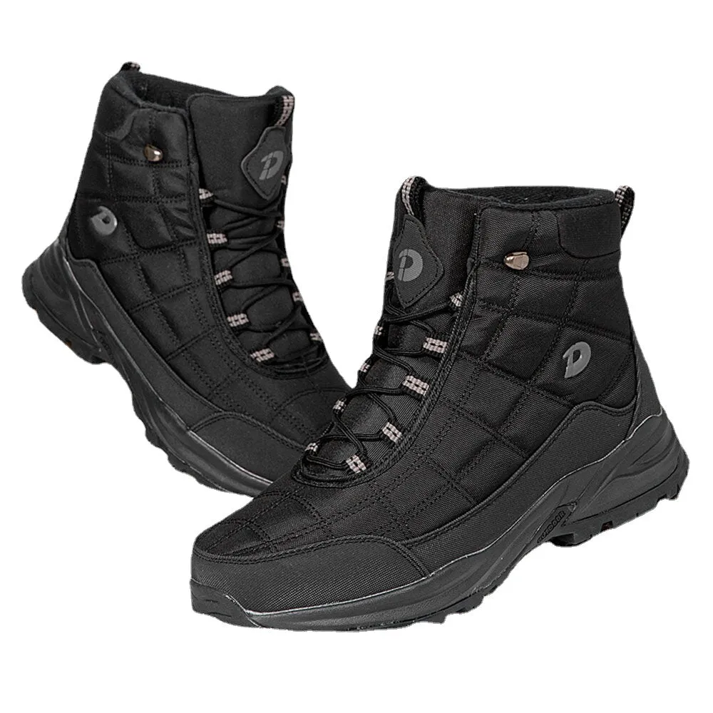Men's Waterproof Non-Slip Winter Snow Boots - Warm, Windproof, Plus Velvet Lining