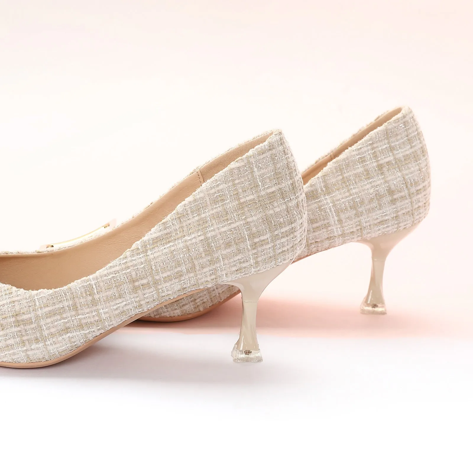 Metal Tie Kitten Heel Pumps (Olivia)