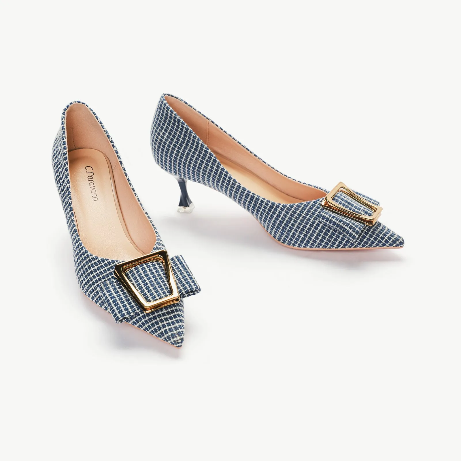 Metal Tie Kitten Heel Pumps (Olivia)