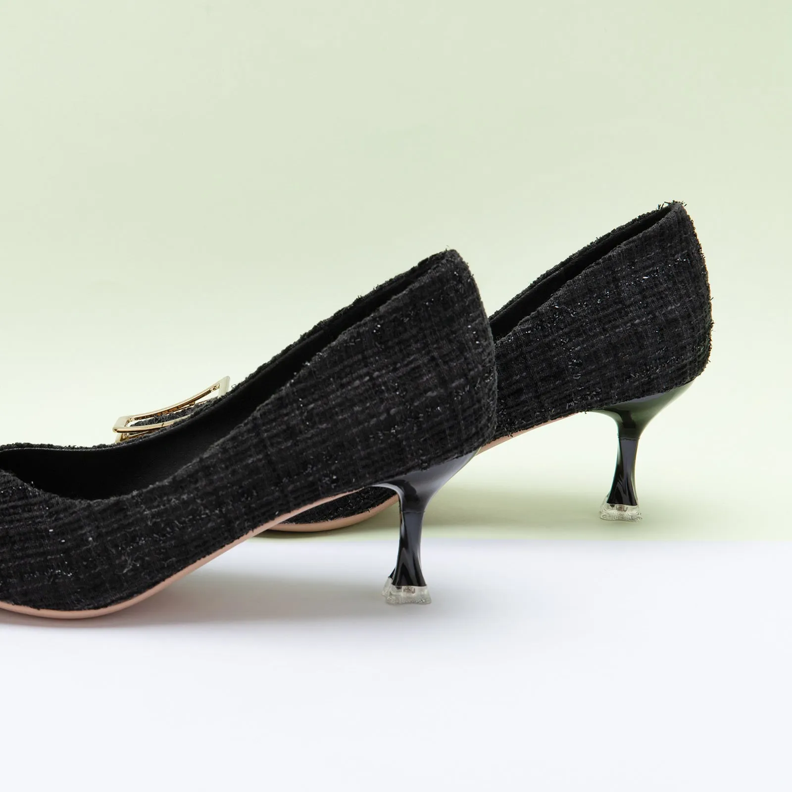 Metal Tie Kitten Heel Pumps (Olivia)