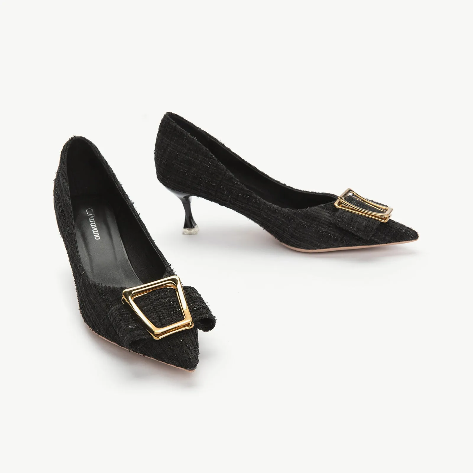 Metal Tie Kitten Heel Pumps (Olivia)