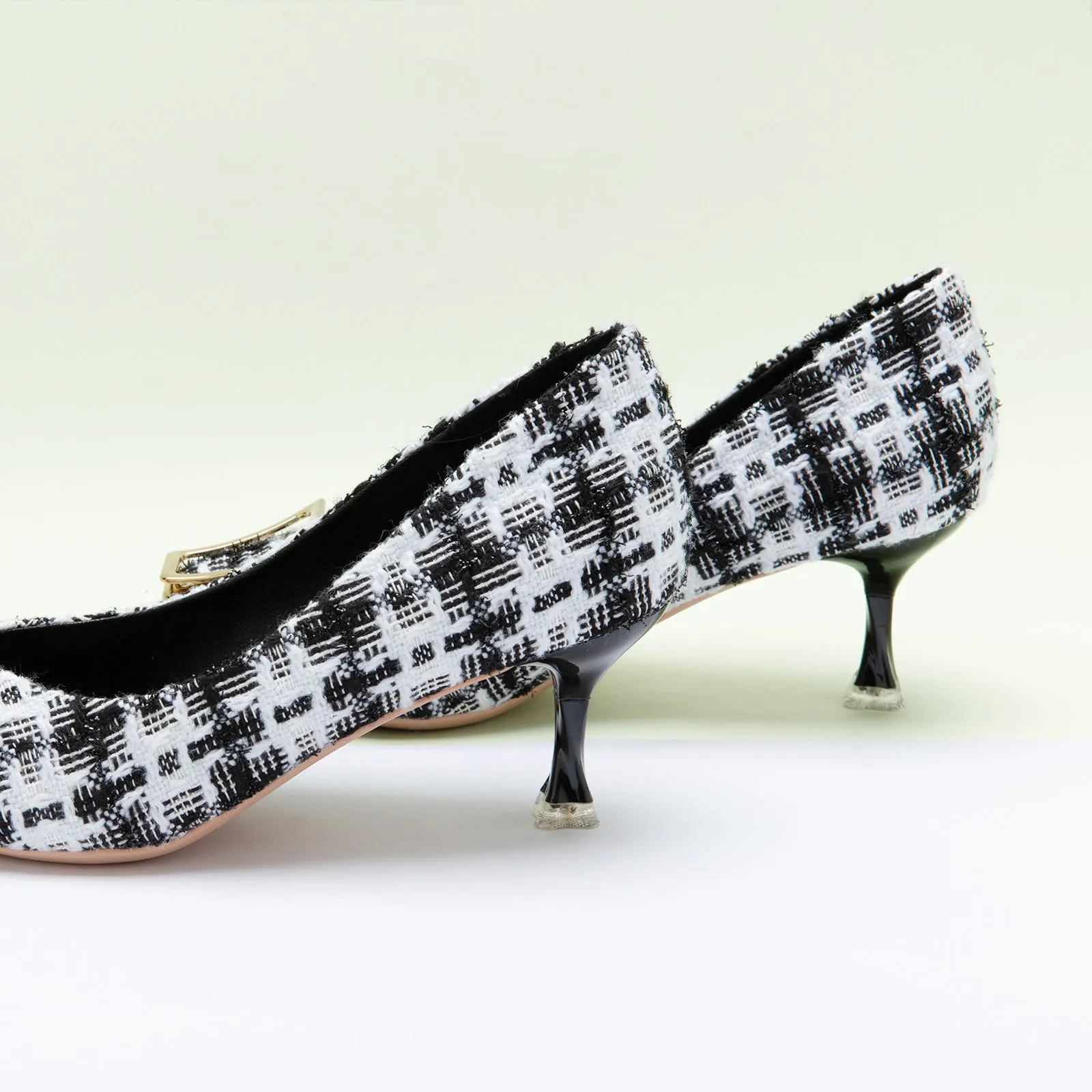 Metal Tie Kitten Heel Pumps (Olivia)