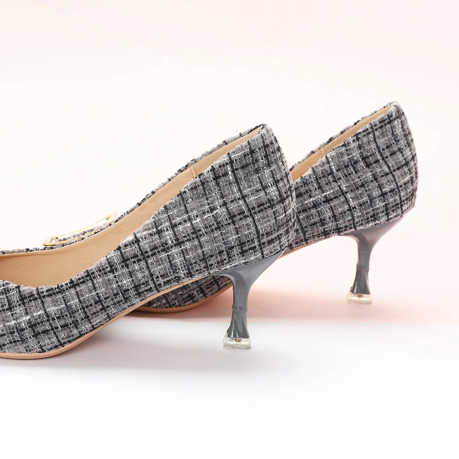 Metal Tie Kitten Heel Pumps (Olivia)