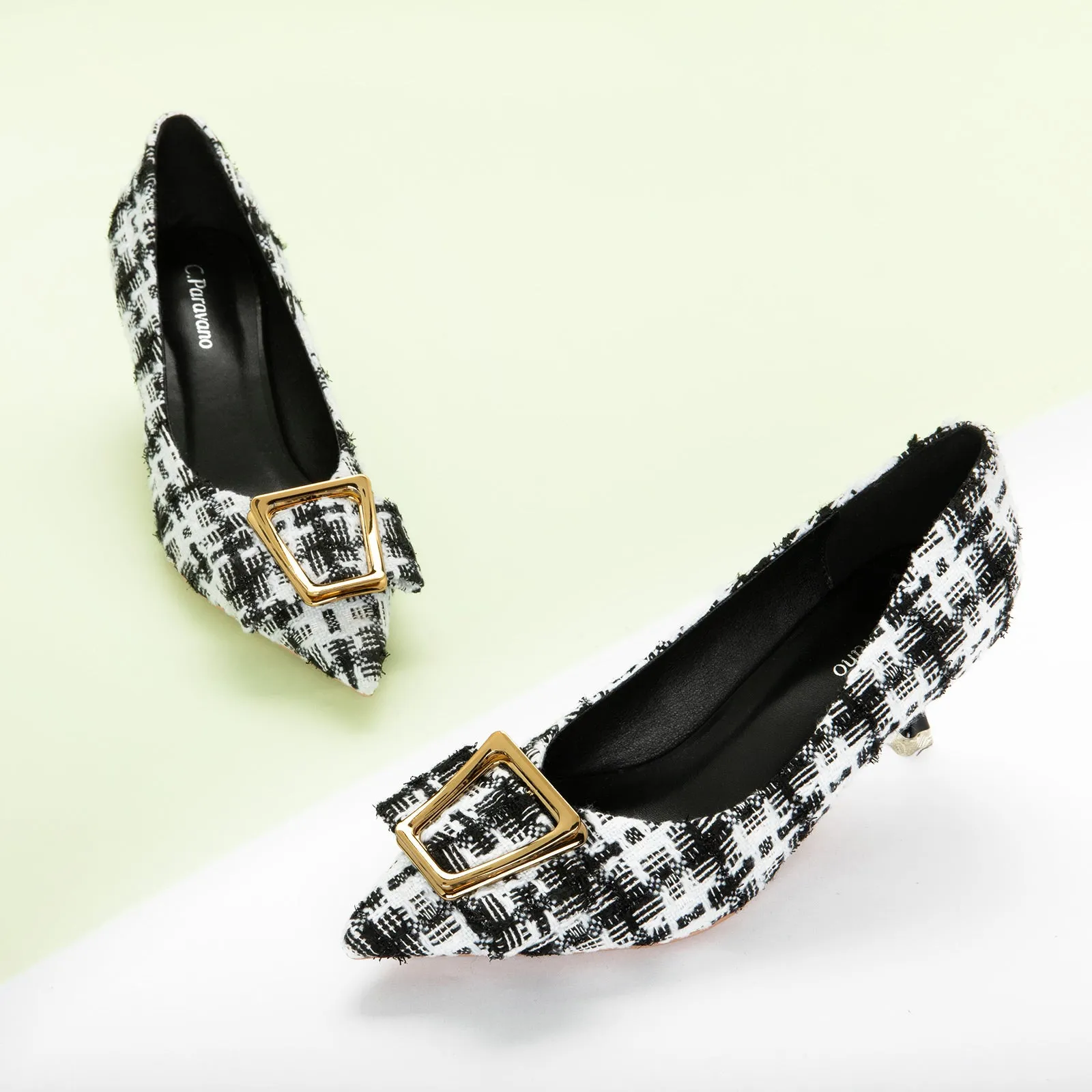 Metal Tie Kitten Heel Pumps (Olivia)