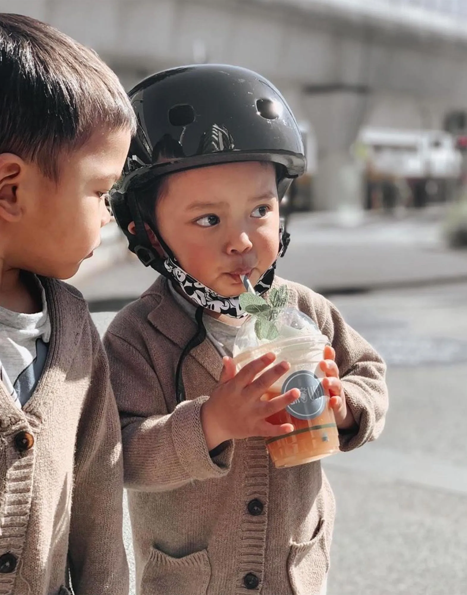 Micro Kids Scooter Bike Helmet Plain with LED Light