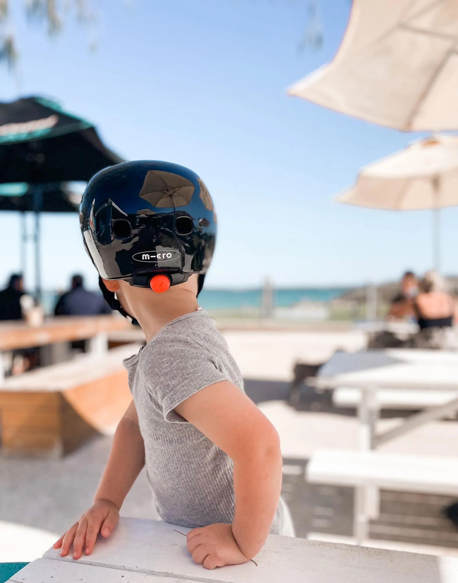 Micro Kids Scooter Bike Helmet Plain with LED Light