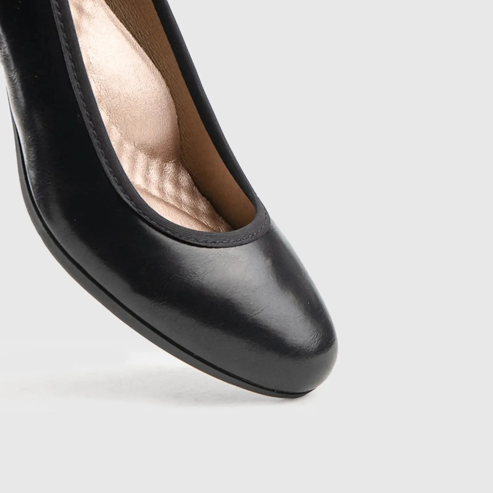 Mid Block Heel Court Shoe 10264 Black