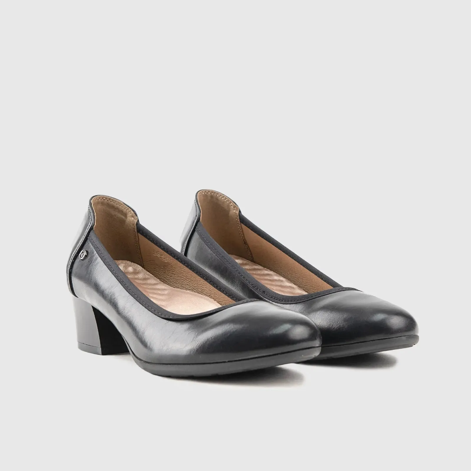 Mid Block Heel Court Shoe 10264 Black
