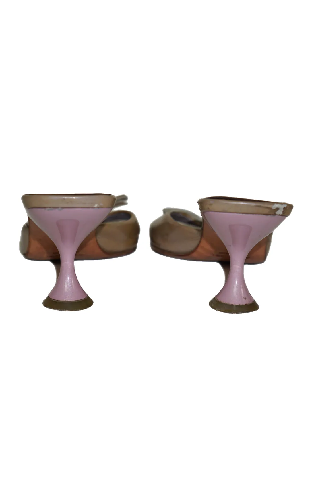MIU MIU Vintage Square Toe Kitten Heel Mules