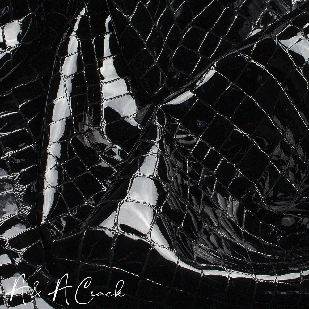 MOCK CROC PATENT - BLACK - 1.0/1.2mm