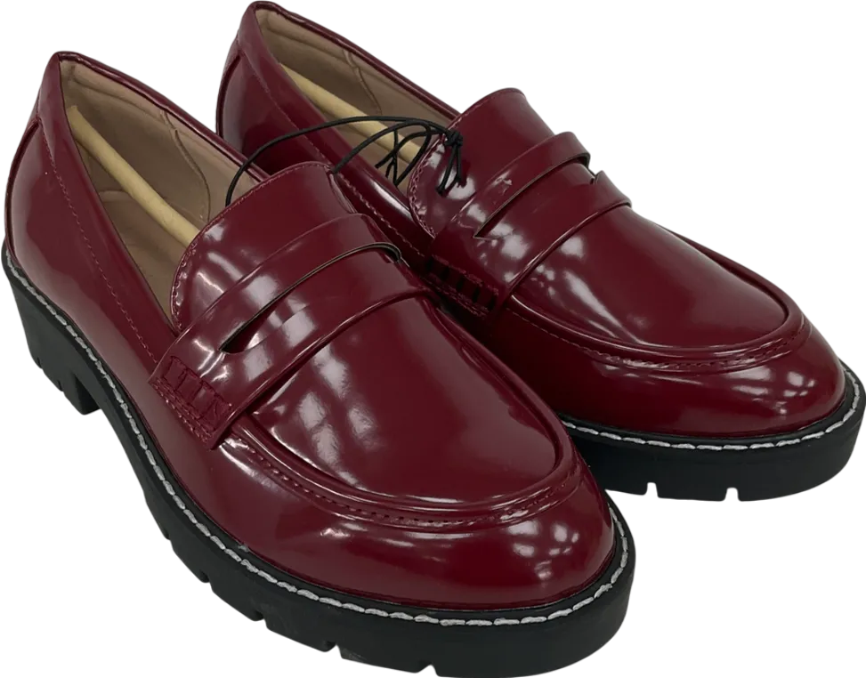 New Look Red Wide Fit Loafers UK 4