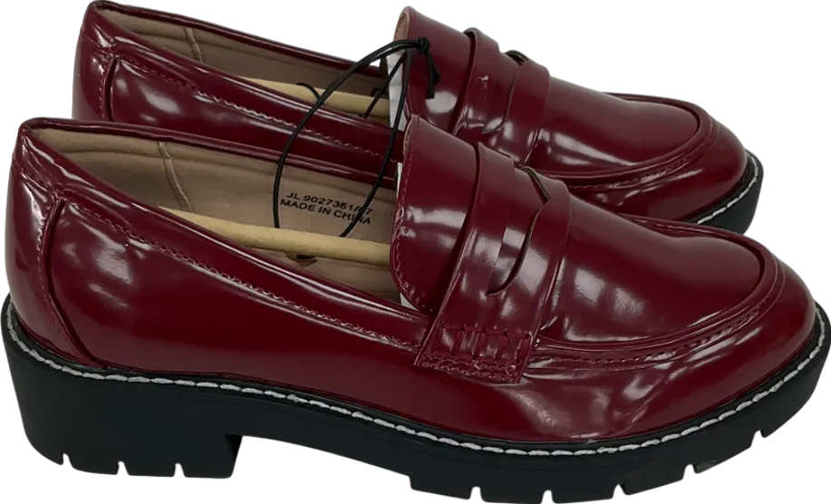New Look Red Wide Fit Loafers UK 4