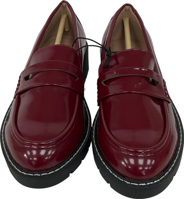 New Look Red Wide Fit Loafers UK 4