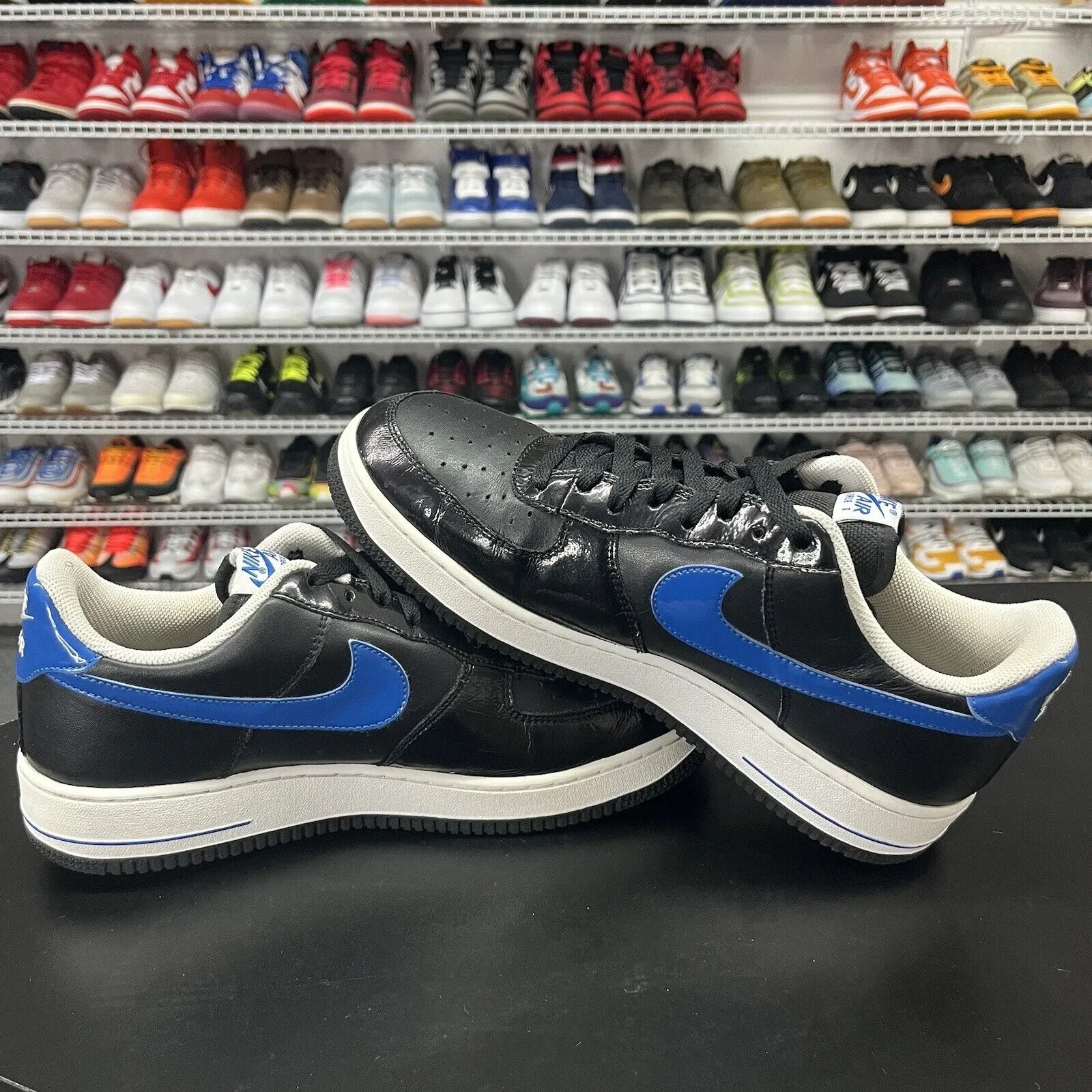 Nike Air Force 1 07 AF1 315115-008 Black Blue Shoes Women's Sneakers US Size 12