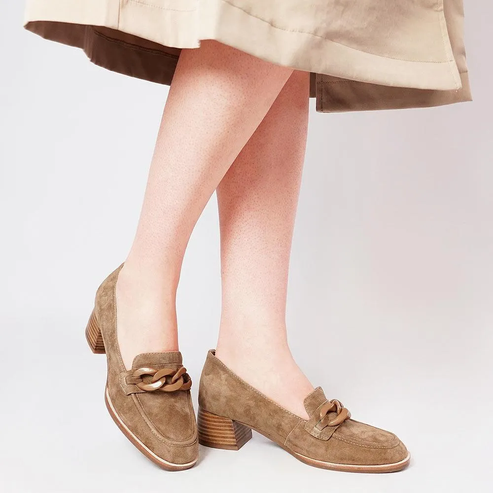 Nomass Light Choc Suede Loafers
