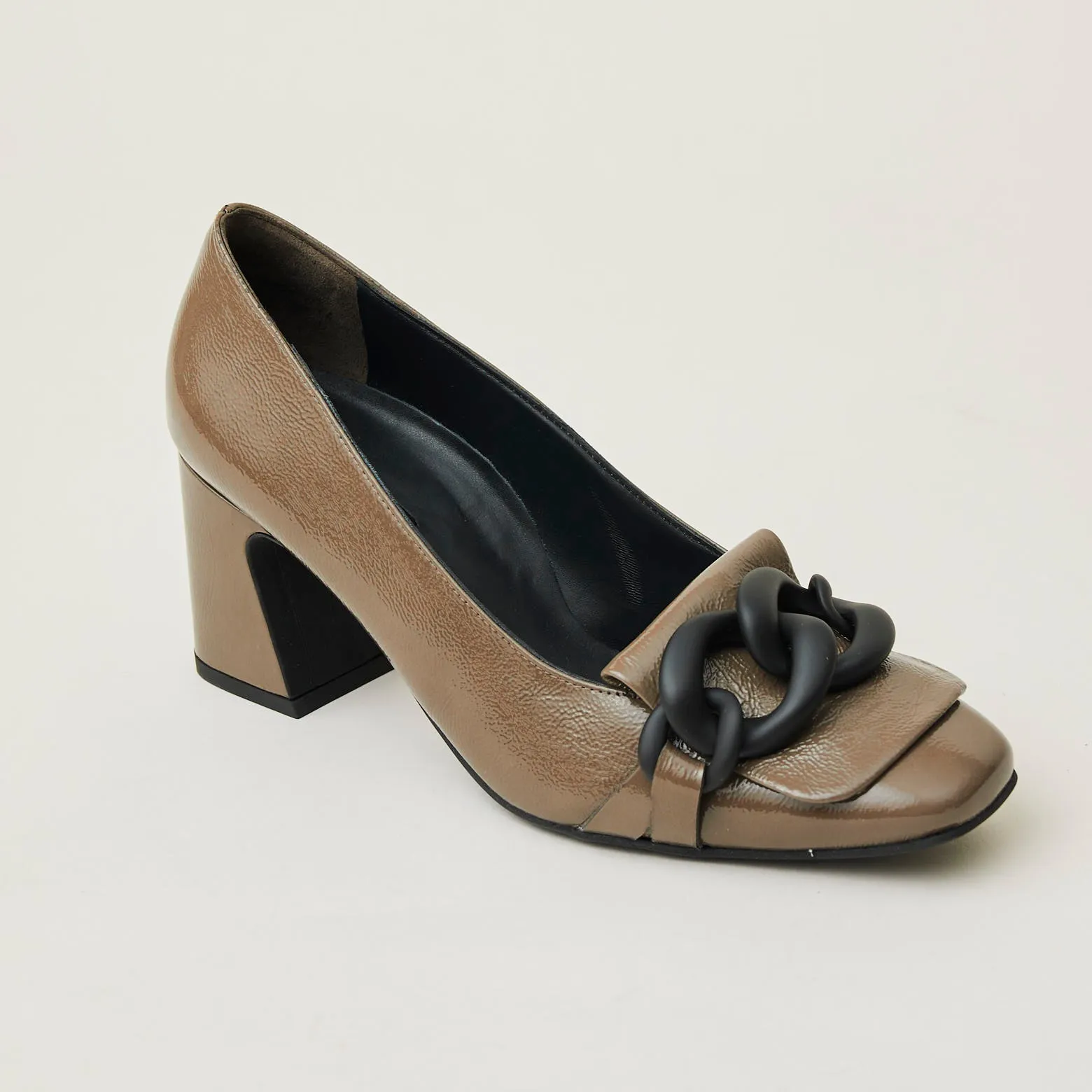 Paul Green Taupe Patent Court Shoes