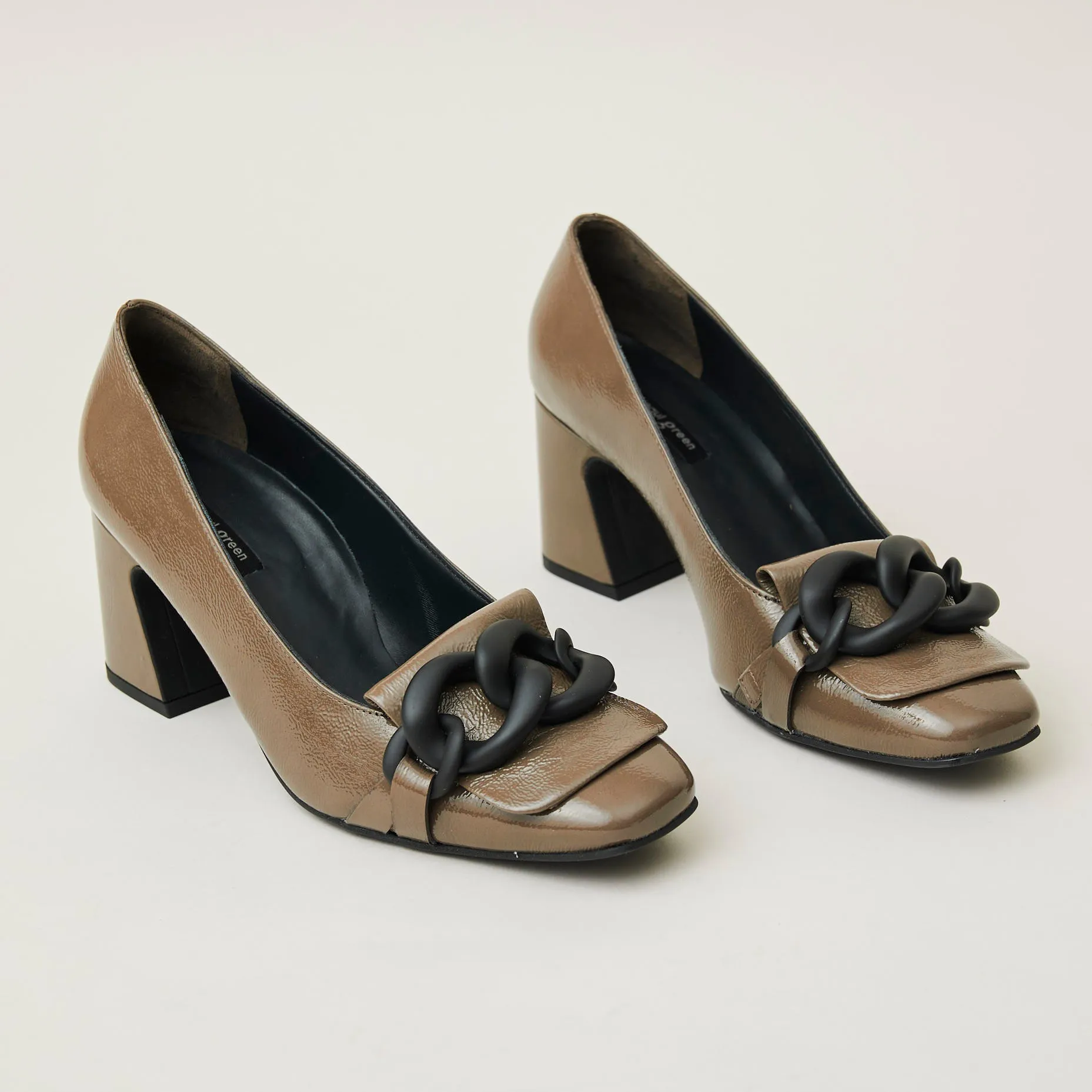 Paul Green Taupe Patent Court Shoes