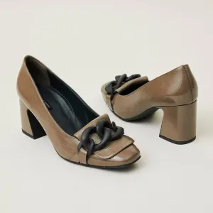Paul Green Taupe Patent Court Shoes
