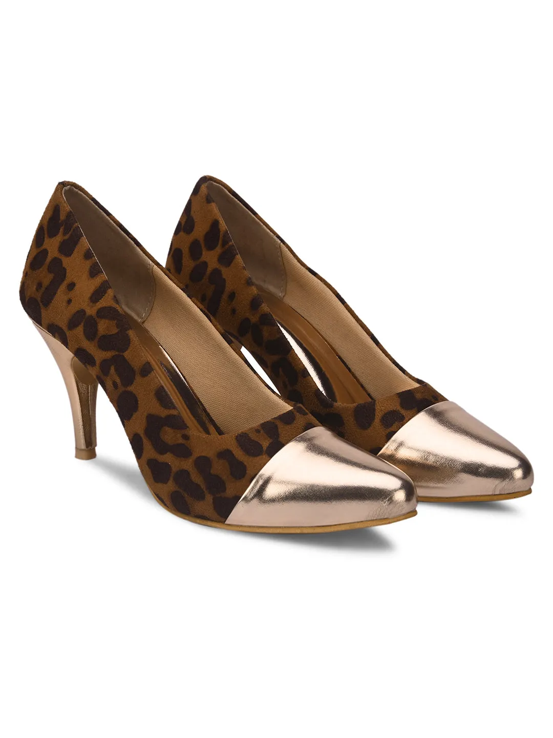 Pelle Albero Women Brown Slip-On Kitten Heels