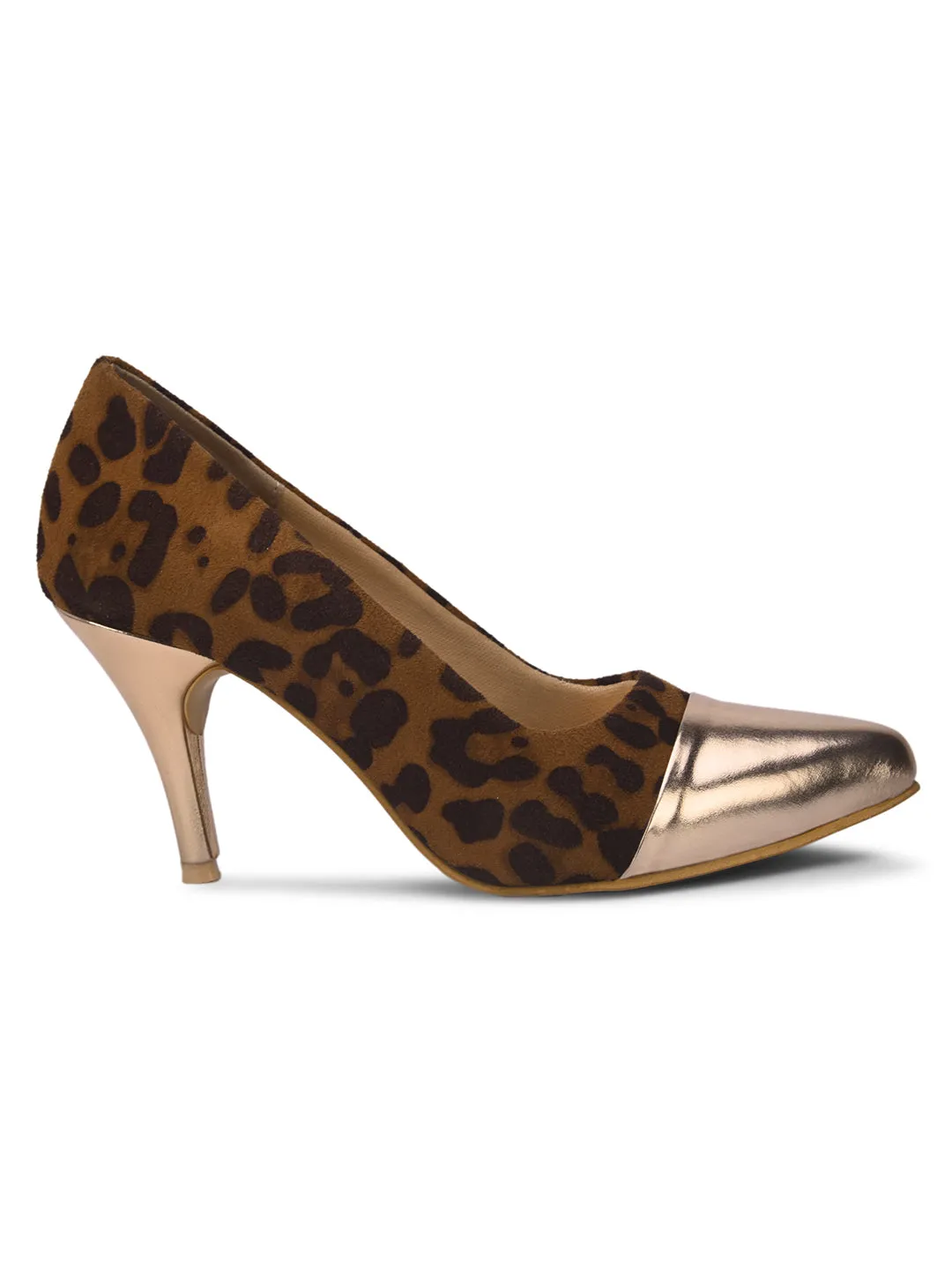 Pelle Albero Women Brown Slip-On Kitten Heels