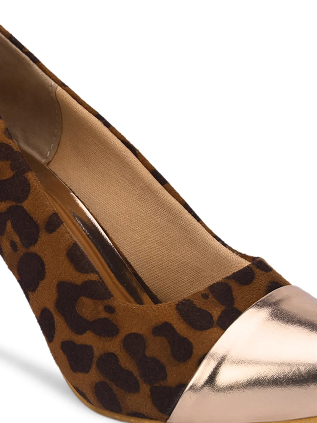 Pelle Albero Women Brown Slip-On Kitten Heels