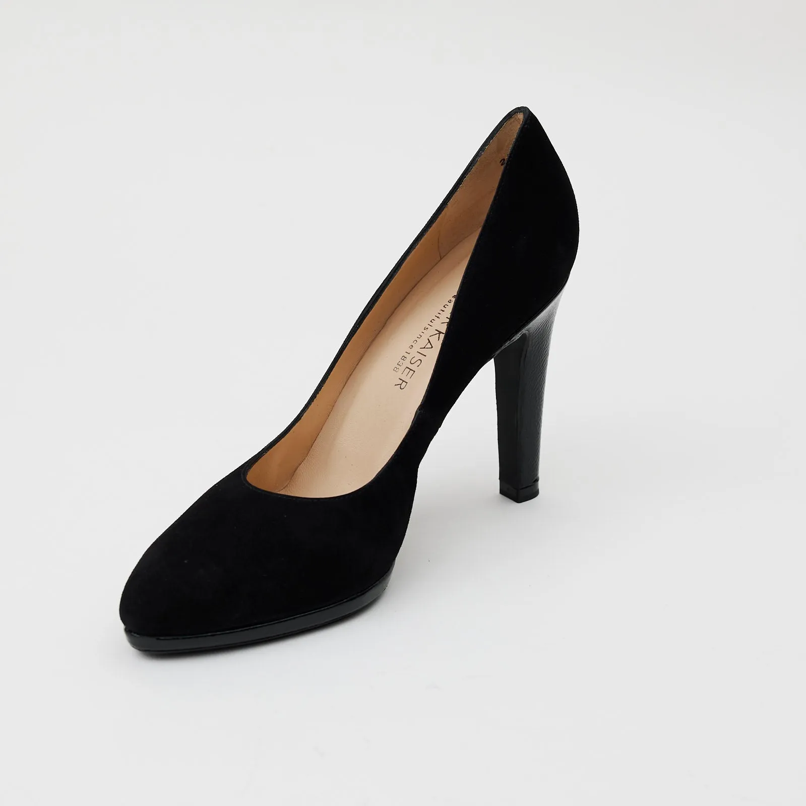 Peter Kaiser Black Suede Court Shoes