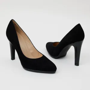 Peter Kaiser Black Suede Court Shoes