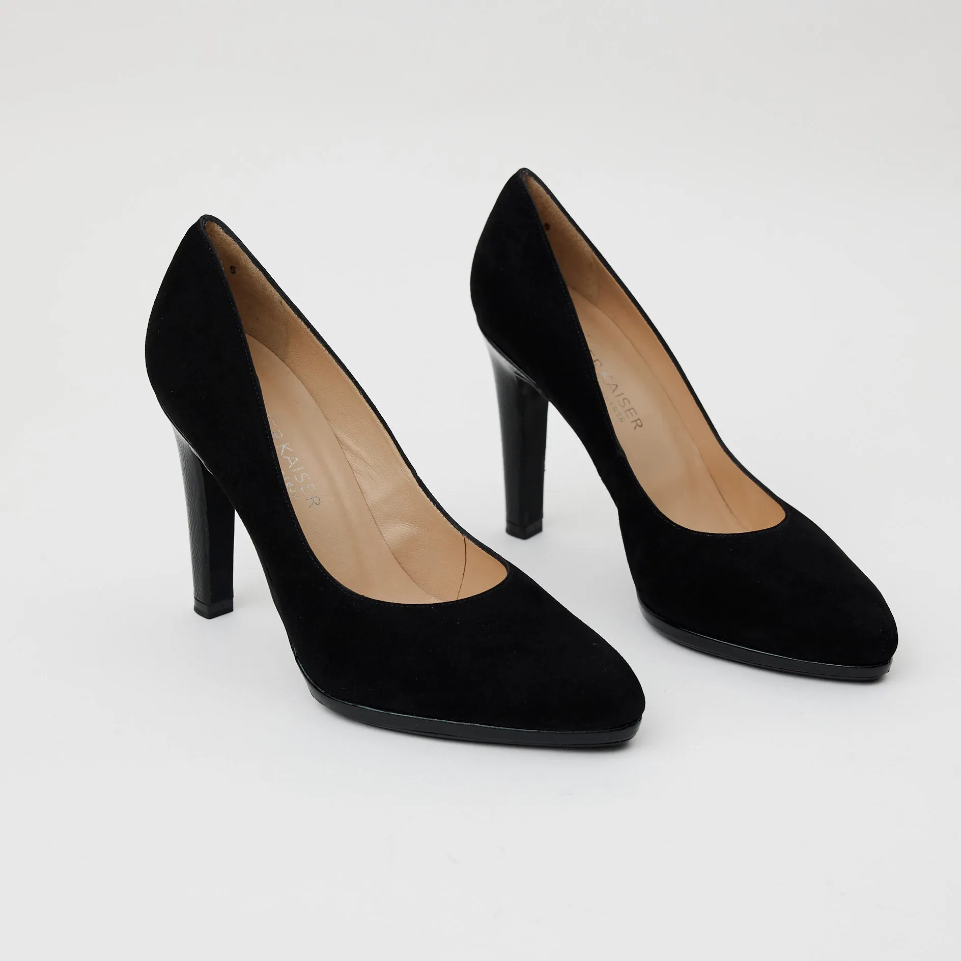 Peter Kaiser Black Suede Court Shoes