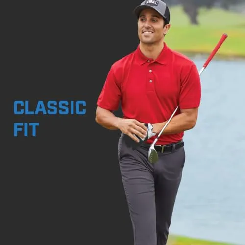 PGA Tour Men's Flat Front Active Waistband Golf Pant With A Classic Fit, Moisture-Wicking And Sun Protection (Sizes 30 - 54), Caviar, 34W x 29L