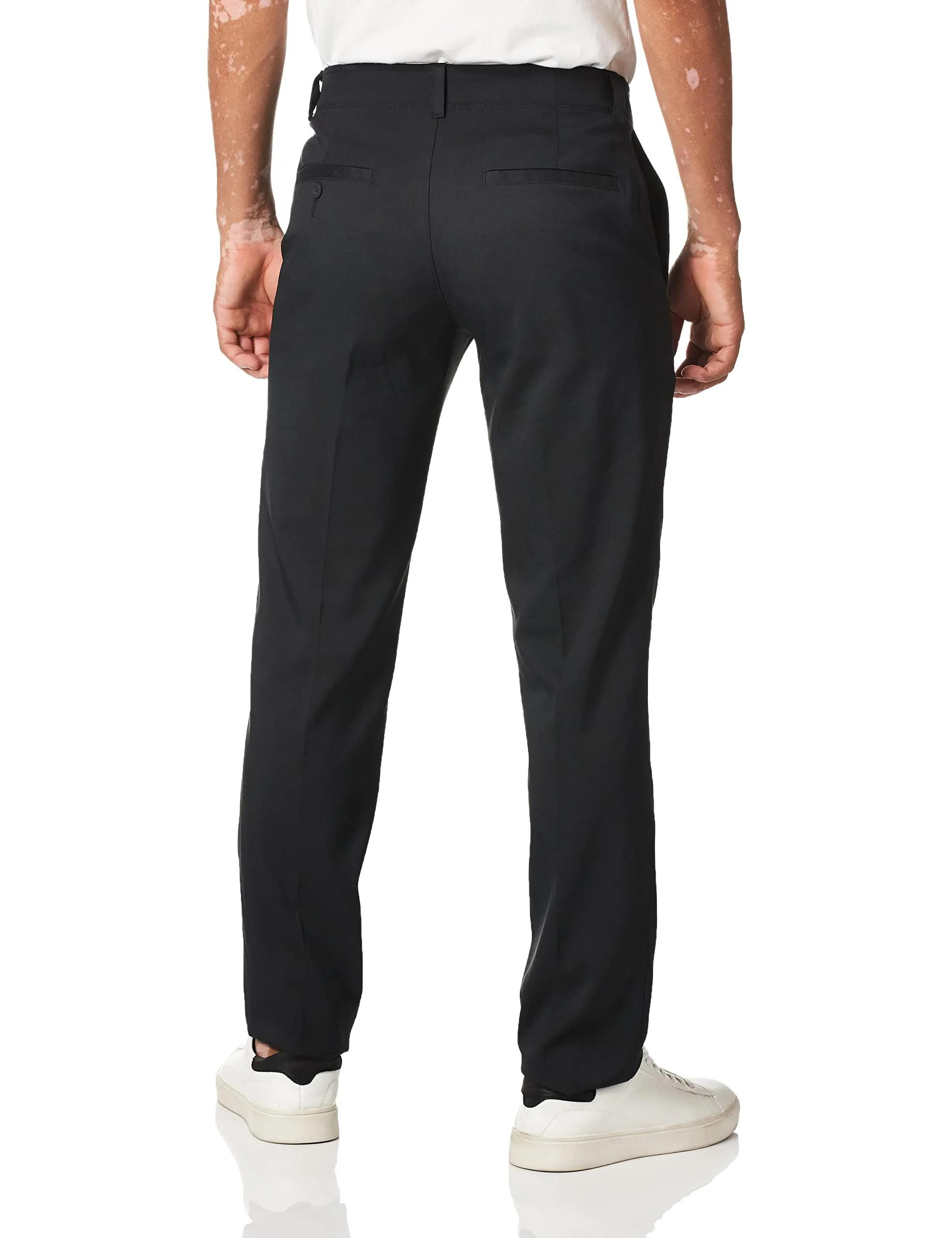 PGA Tour Men's Flat Front Active Waistband Golf Pant With A Classic Fit, Moisture-Wicking And Sun Protection (Sizes 30 - 54), Caviar, 34W x 29L