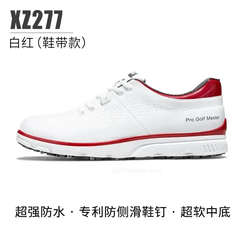 PGM Men Golf Shoes Knob Shoelaces Anti-side Slip Waterproof Men's Sports Shoes Sneakers XZ277