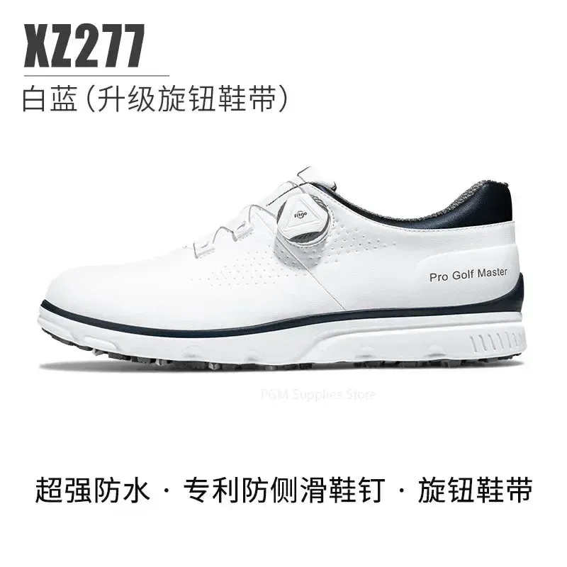 PGM Men Golf Shoes Knob Shoelaces Anti-side Slip Waterproof Men's Sports Shoes Sneakers XZ277