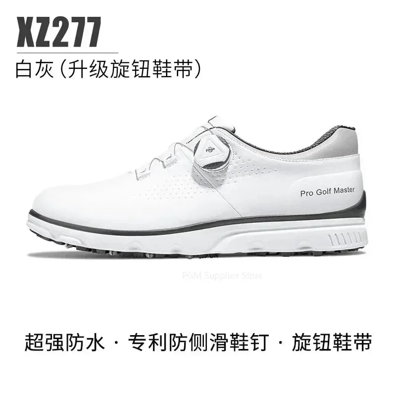 PGM Men Golf Shoes Knob Shoelaces Anti-side Slip Waterproof Men's Sports Shoes Sneakers XZ277