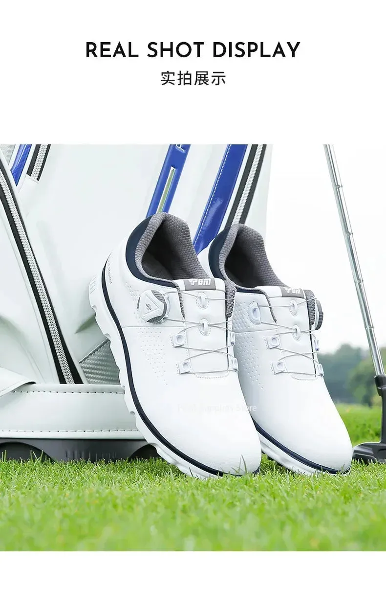 PGM Men Golf Shoes Knob Shoelaces Anti-side Slip Waterproof Men's Sports Shoes Sneakers XZ277