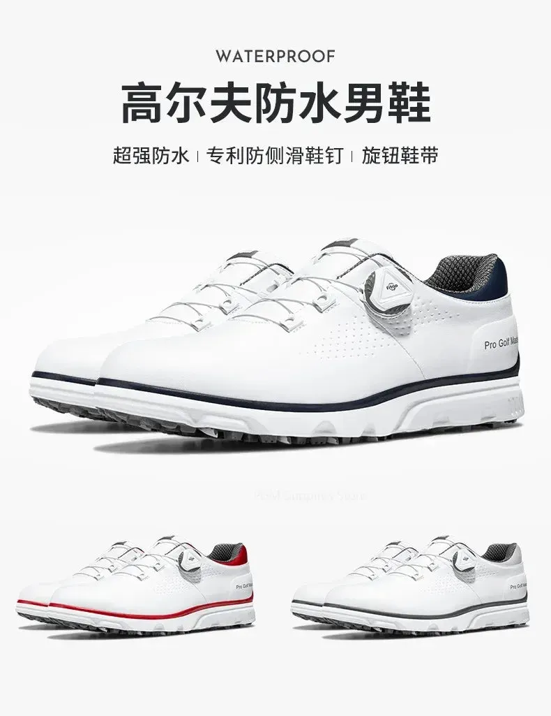 PGM Men Golf Shoes Knob Shoelaces Anti-side Slip Waterproof Men's Sports Shoes Sneakers XZ277