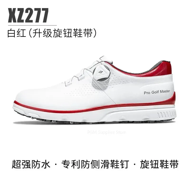 PGM Men Golf Shoes Knob Shoelaces Anti-side Slip Waterproof Men's Sports Shoes Sneakers XZ277
