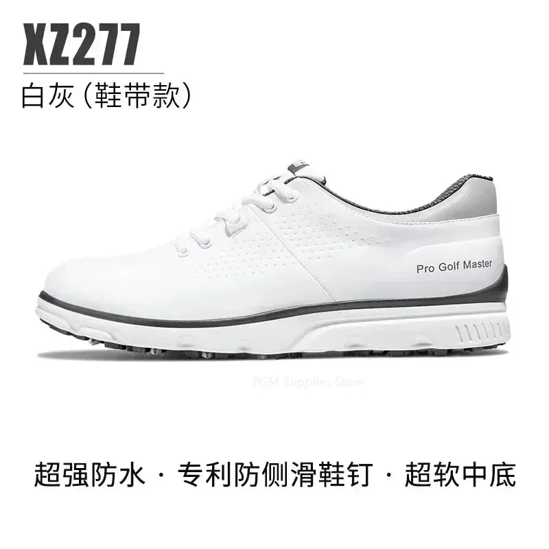 PGM Men Golf Shoes Knob Shoelaces Anti-side Slip Waterproof Men's Sports Shoes Sneakers XZ277