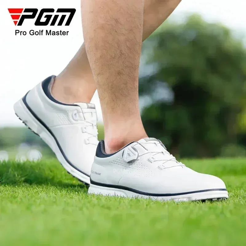 PGM Men Golf Shoes Knob Shoelaces Anti-side Slip Waterproof Men's Sports Shoes Sneakers XZ277