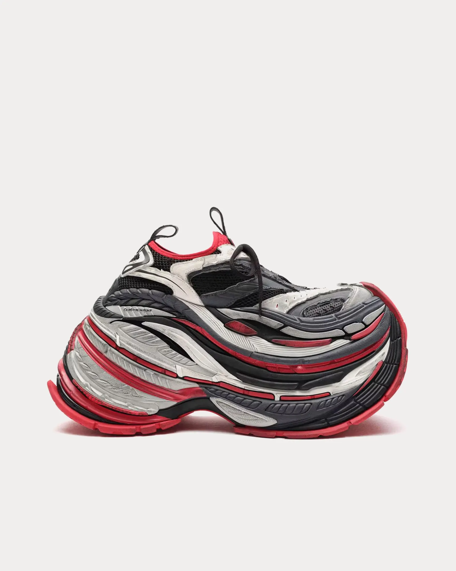 Platform Black / Red / White Low Top Sneakers