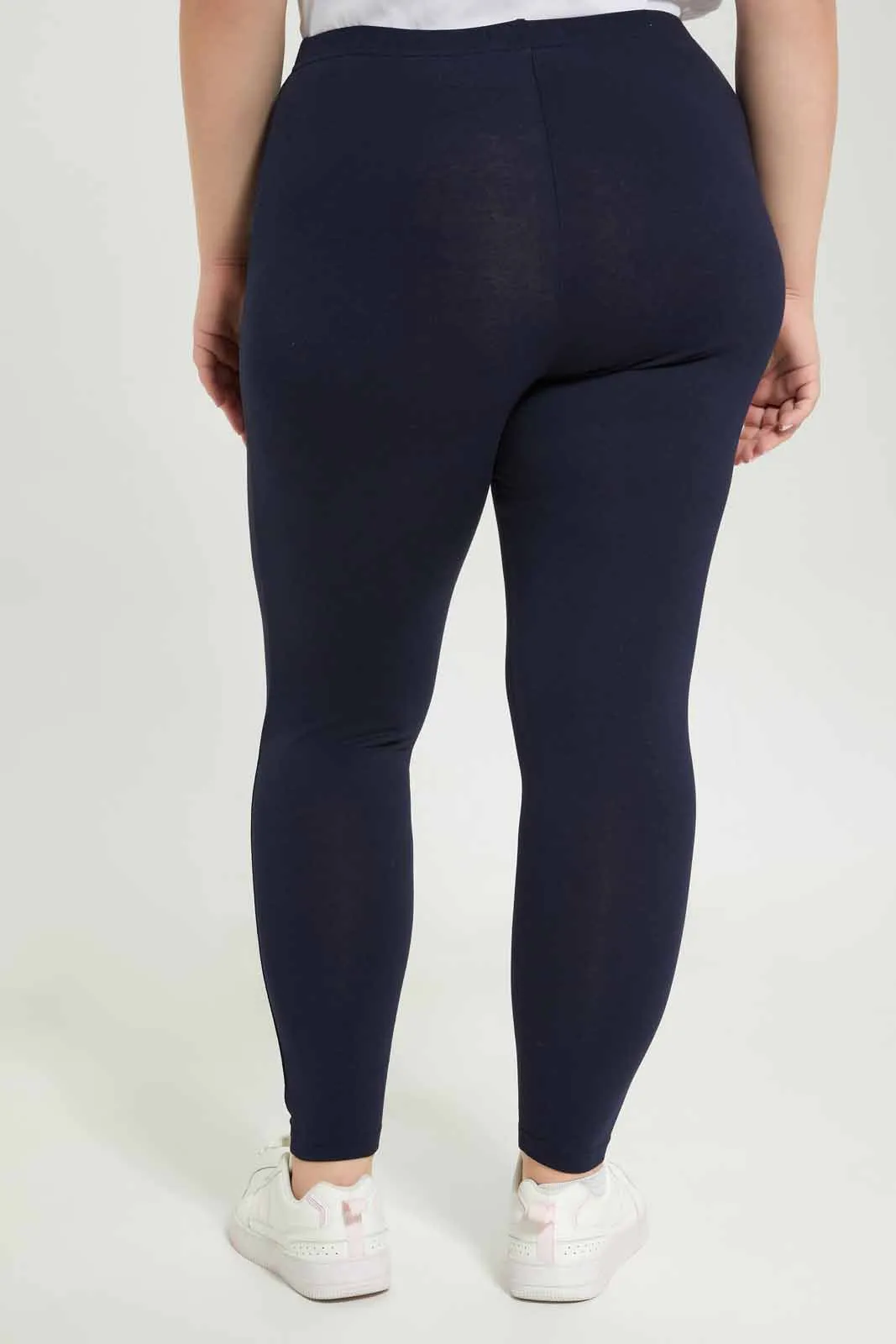 Plus Size Women Navy Basic Leggings