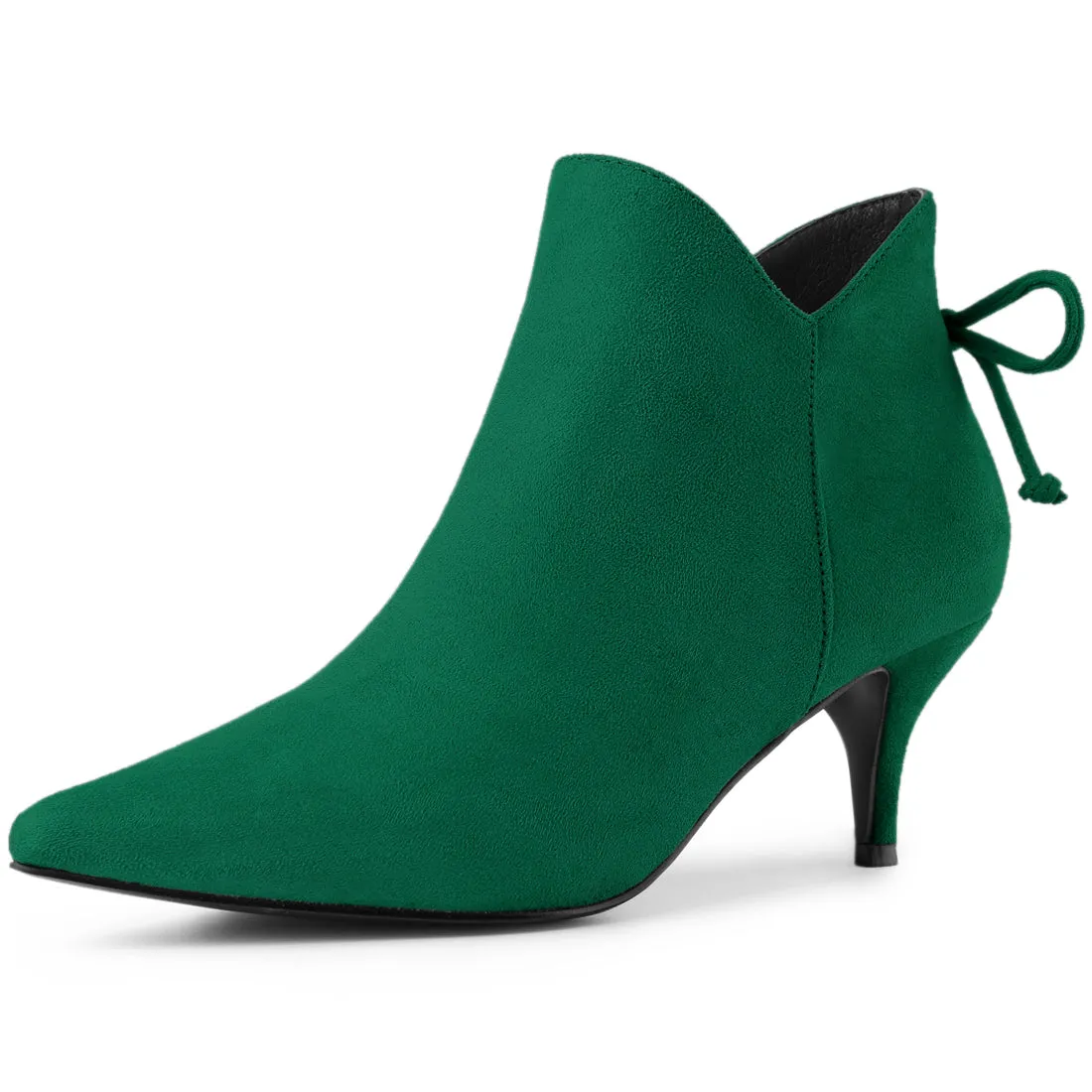 Pointed Toe Kitten Heel Ankle Booties